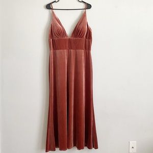 Jenny Yoo Collection English Rose Stretch Velvet Mari Midi Dress Size 16